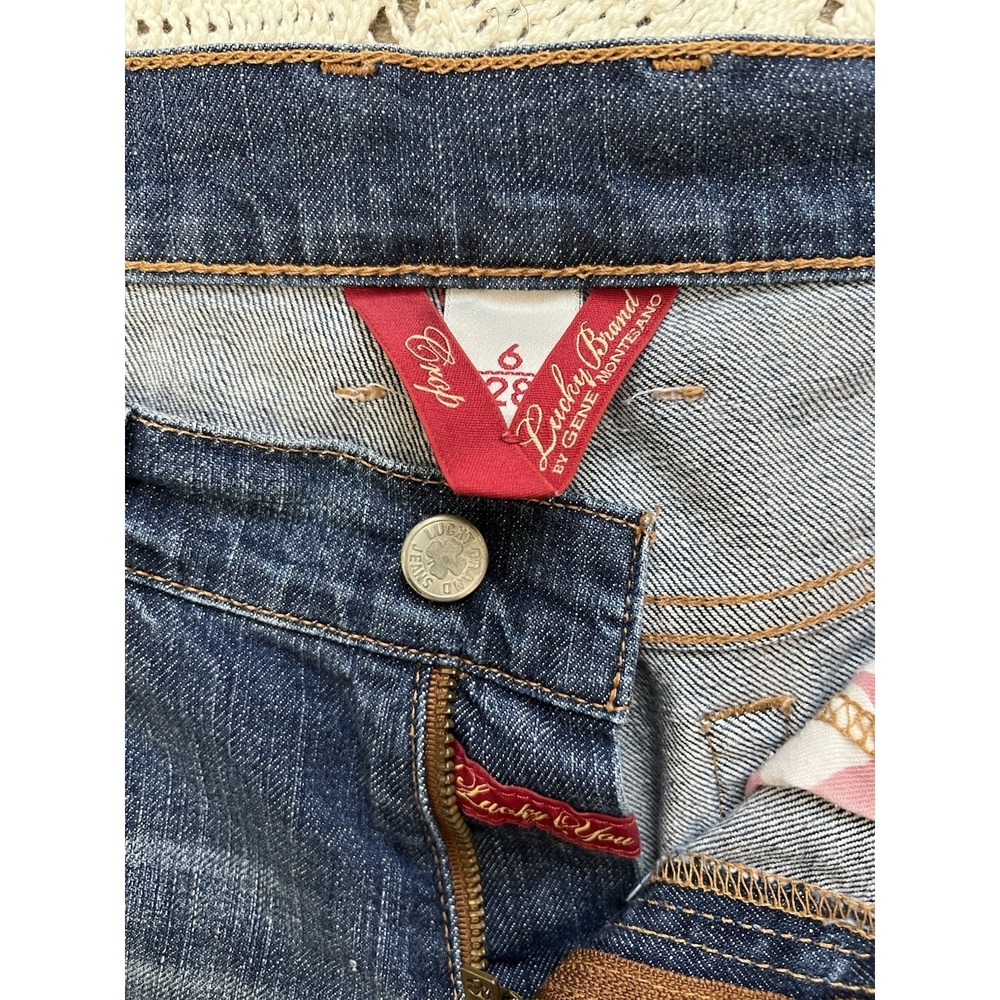 99% Cotton Lucky Brand Bootcut Jeans Womens 28 Cropped Stretch Lolita Fit Style - Picture 5 of 9